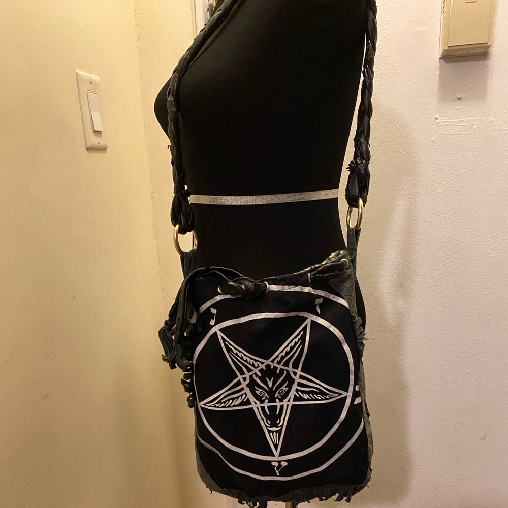 Toxic Vision Distressed/destroyed Baphomet Purse Metal - Goth